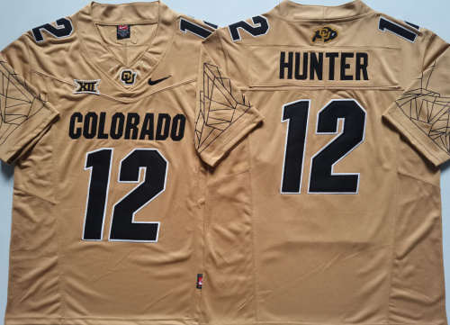Colorado Buffaloes 12 Travis Hunter College Football Jersey Yellow Three Dynasties