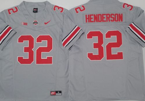 Ohio State 32 TreVeyon Henderson College Football Jersey Gray Three Dynasties