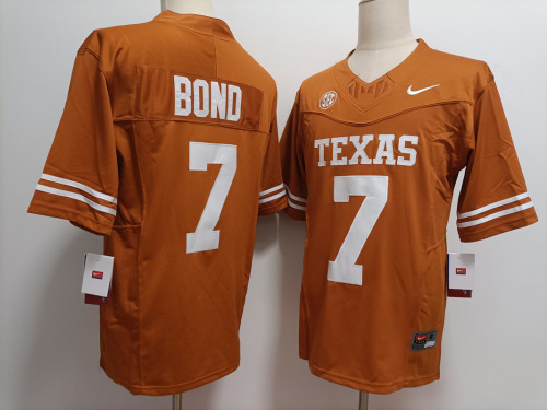Texas Longhorns 7 Isaiah Bond College Football Jersey OrangeThree Dynasties