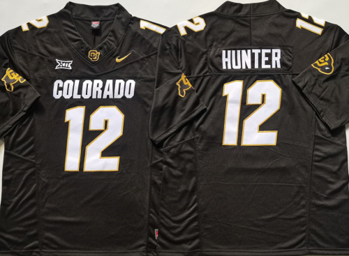 Colorado Buffaloes 12 Travis Hunter College Football Jersey Black Three Dynasties