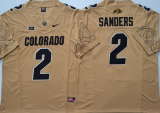 Colorado Buffaloes 2 Shedeur Sanders College Football Jersey Yellow Three Dynasties
