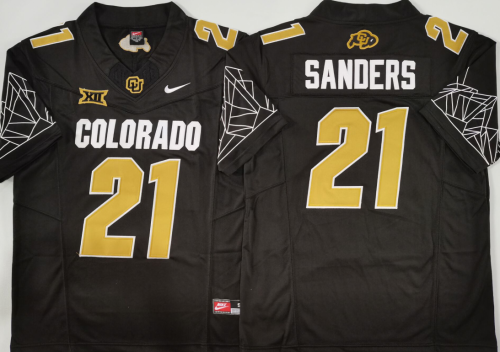 Colorado Buffaloes 21 Shilo Sanders College Football Jersey Black Three Dynasties