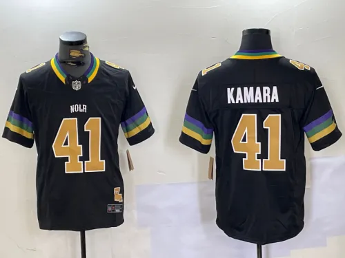 New Orleans Saints 41 Alvin Kamara Football Jersey Black Three Dynasties
