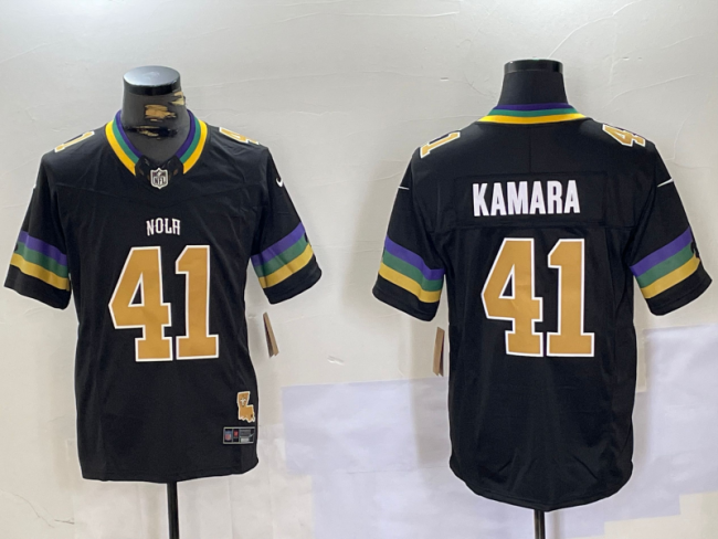 New Orleans Saints 41 Alvin Kamara Football Jersey Black Three Dynasties
