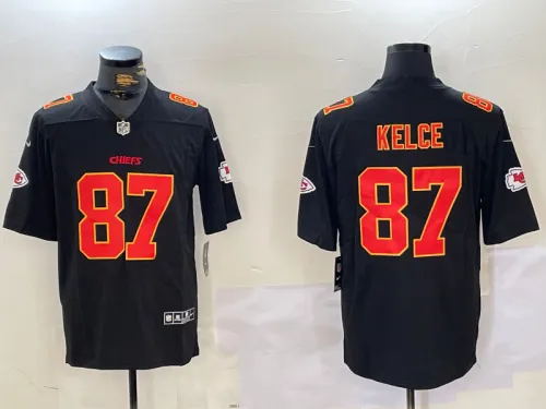 Kansas City Chiefs 87 Travis Kelce Football Jersey Legend Black