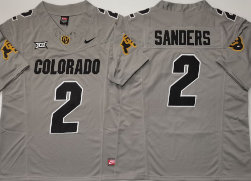 Colorado Buffaloes 2 Shedeur Sanders College Football Jersey Gray Three Dynasties