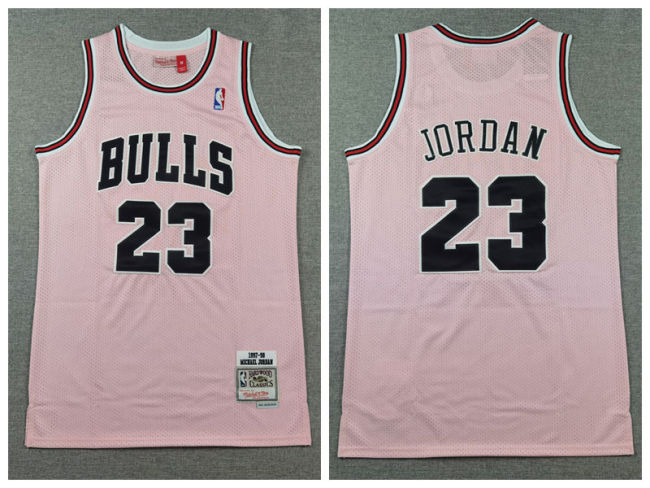Chicago Bulls 23 Michael Jordan Basketball Jersey pink Retro