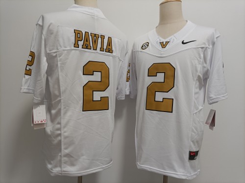 Captain's team 2 Diego Pavia College Football Jersey White gold letters Three Dynasties
