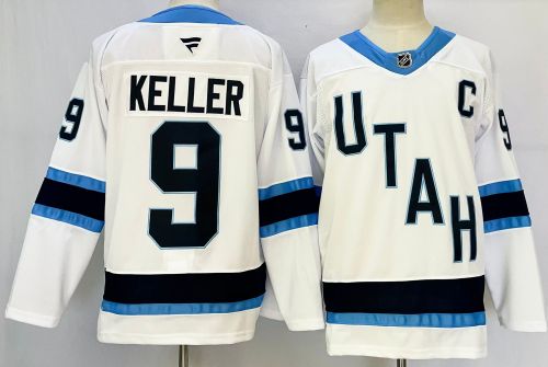 Fanatics Utah New Team 9 Clayton Keller Ice Hockey Jersey White