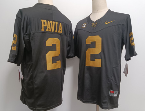 Captain's team 2 Diego Pavia College Football Jersey Black gold letters Three Dynasties