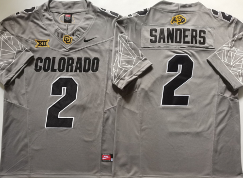Colorado Buffaloes 2 Shedeur Sanders College Football Jersey Gray Three Dynasties