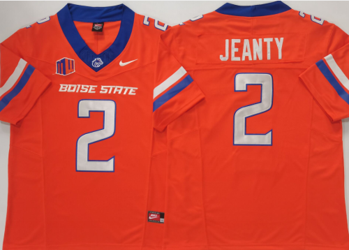 Boise State Broncos 2 Ashton Jeanty College Football Jersey Orange Three Dynasties