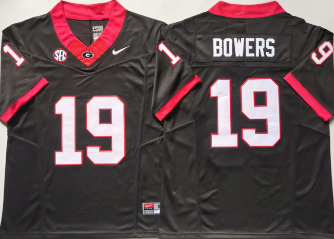 GEORGIA bulldogs 19 Brock Bowers Coolege Football Jersey Black Three Dynasties