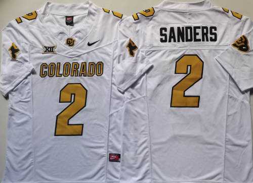 Colorado Buffaloes 2 Shedeur Sanders College Football JerseyWhite Three Dynasties