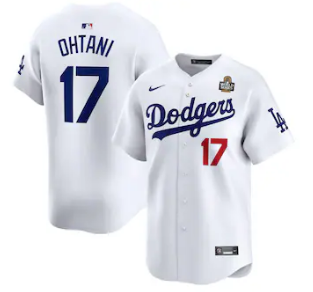 Nike Los Angeles Dodgers 17 Shohei Ohtani Baseball Jersey White 2024 World Series