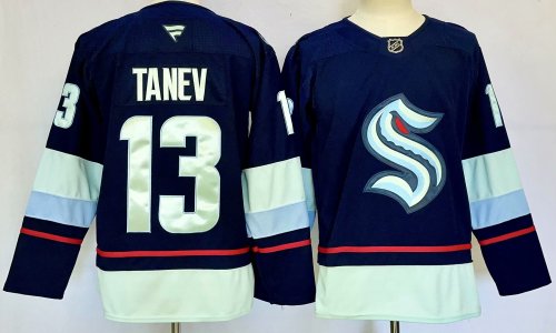Fanatics Seattle Kraken 13 Brandon Tanev Ice Hockey Jersey Navy Blue