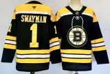 Fanatics Boston Bruins 1 Jeremy Swayman Ice Hockey Jersey Black