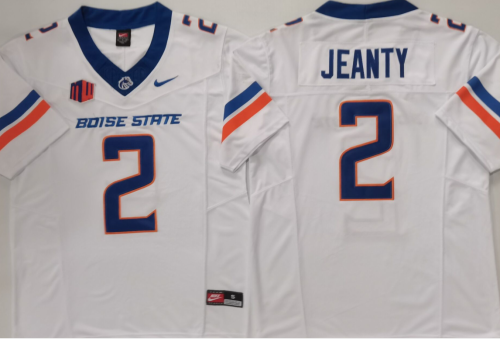 Boise State Broncos 2 Ashton Jeanty College Football Jersey White Three Dynasties