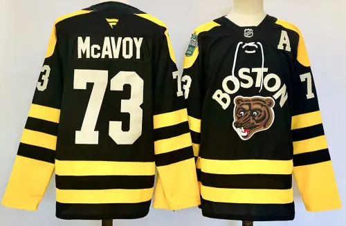 Fanatics Boston Bruins 73 Charlie McAvoy Ice Hockey Jersey Black