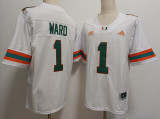 Miami Hurricanes 1 Cam Ward College Football Jersey White