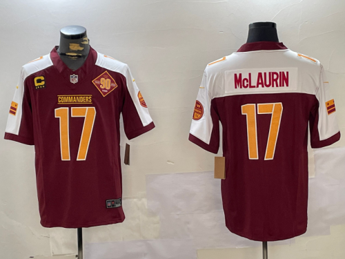 Washington Commanders 17 Terry McLaurin Football Jersey Red Three Dynasties
