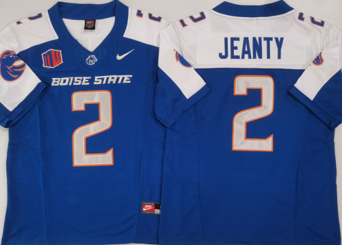 Boise State Broncos 2 Ashton Jeanty College Football Jersey Blue Three Dynasties