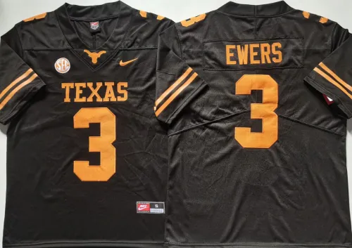 Texas Longhorns 3 Quinn Ewers College Limited Football Jersey Black