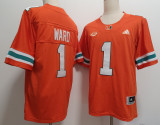 Miami Hurricanes 1 Cam Ward College Football Jersey Orange