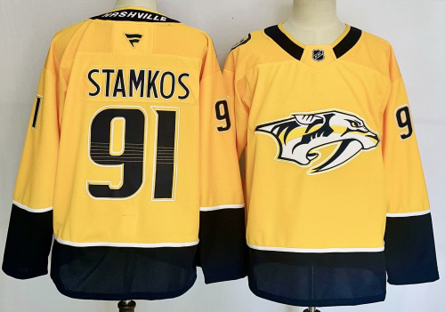 Fanatics Nashville Predators 91 Steven Stamkos Ice Hockey Jersey Yellow