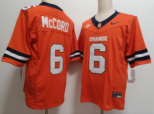 Syracuse Orange 6 Kyle McCord College Football Jersey Orange Three Dynasties
