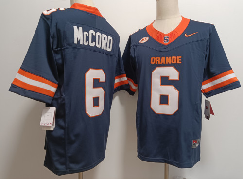 Syracuse Orange 6 Kyle McCord College Football Jersey Navy Blue Three Dynasties
