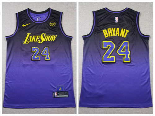 Nike Los Angeles Lakers 24 Kobe Bryant Basketball Jersey Purple City Edition