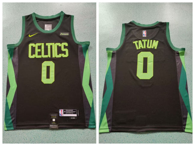 Nike Boston Celtics 0 Jayson Tatum Basketball Jersey Black City version