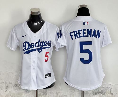 Women Nike Los Angeles Dodgers 5 Freddie Freeman Baseball Jersey White