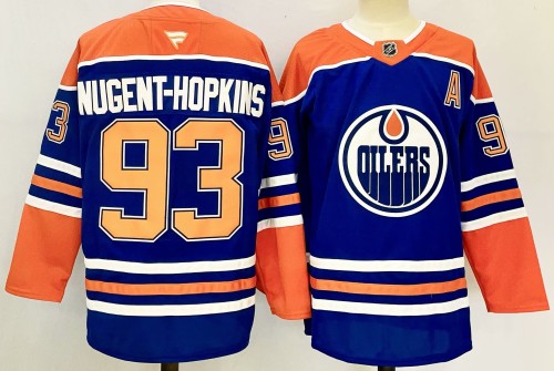 Fanatics Edmonton Oilers 93 Ryan Nugent-Hopkins Ice Hockey Jersey Blue