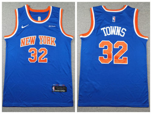 Nike New York Knicks 32 Karl-anthony Towns Basketball Jersey Blue