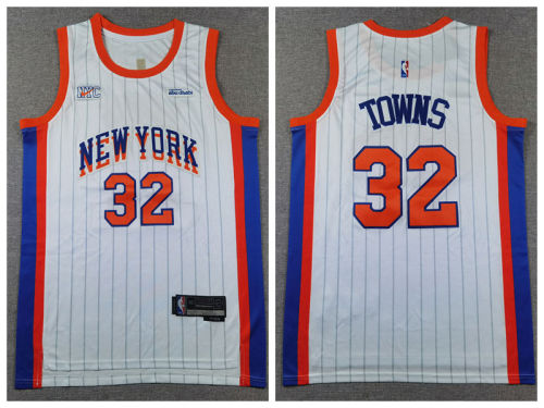 Nike New York Knicks 32 Karl-anthony Towns Basketball Jersey White City Edition