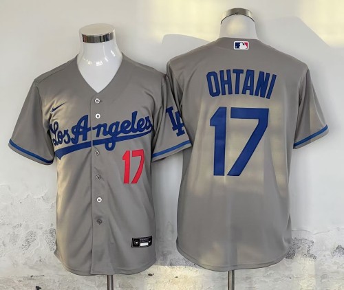 Nike Los Angeles Dodgers 17 Shohei Ohtani Baseball Jersey Gray