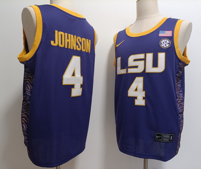 LSU Tigers 4 Flau'jae Johnson College Basketball Jersey Purple