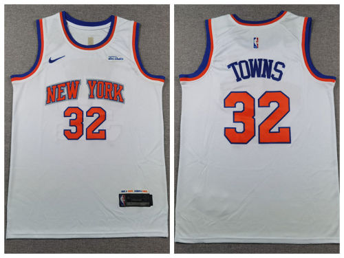 Nike New York Knicks 32 Karl-anthony Towns Basketball Jersey White