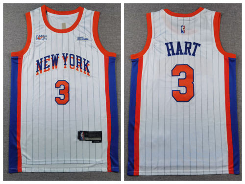 Nike New York Knicks 3 Josh Hart Basketball Jersey White City Edition