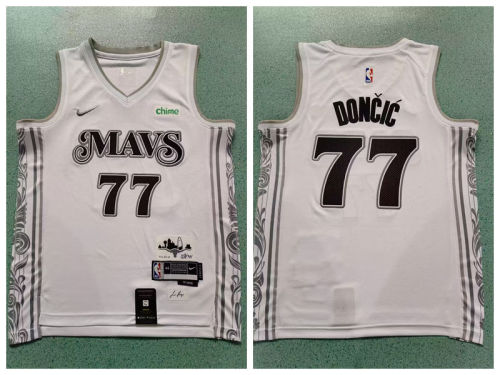 Nike Dallas Mavericks 77 Luka Doncic Basketball Jersey White City version
