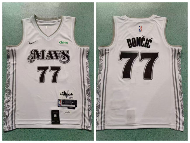 Nike Dallas Mavericks 77 Luka Doncic Basketball Jersey White City version