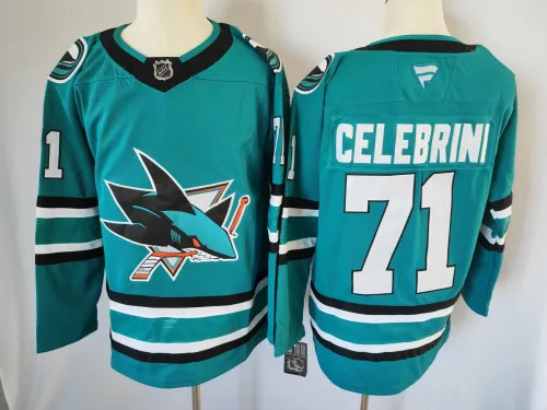 Fanatics San Jose Sharks 71 Macklin Celebrini Ice Hockey Jersey Green