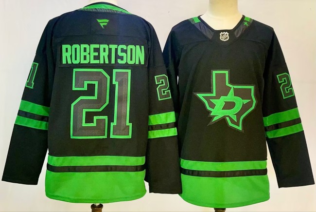 Fanatics Dallas Stars 21 Jason Robertson Ice Hockey Jersey Black