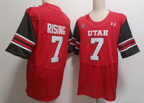 Utah Utes 7 Cameron Rising College Football Jersey Red Three Dynasties