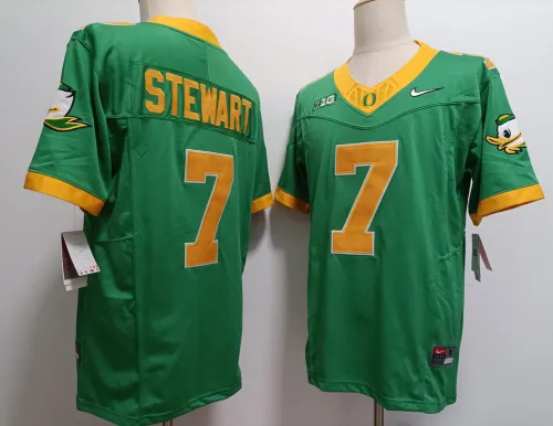 Oregon Ducks 7 Evan Stewart College Football Jersey Green Three Dynasties