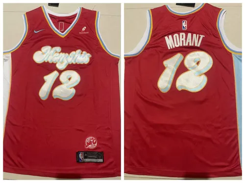 Nike Memphis Grizzlies 12 Ja Morant Basketball Jersey Red City Edition