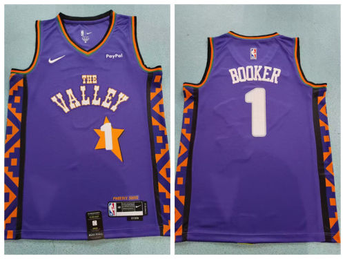 Nike Feinikesi suns 1 Devin Booker Basketball Jersey Purple City Edition
