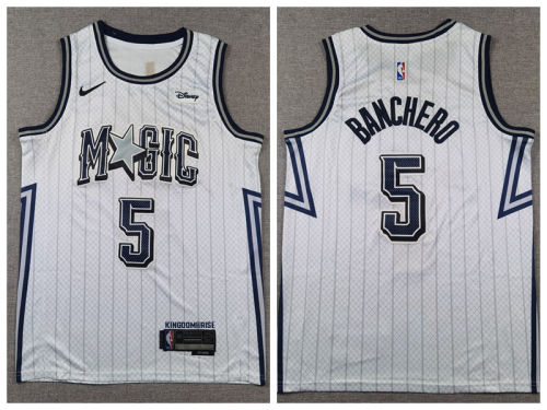 NIke Orlando Magic 5 Paolo Banchero Basketball Jersey White City Edition